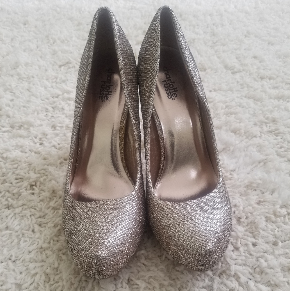 Charlotte Russe gold sequin pumps